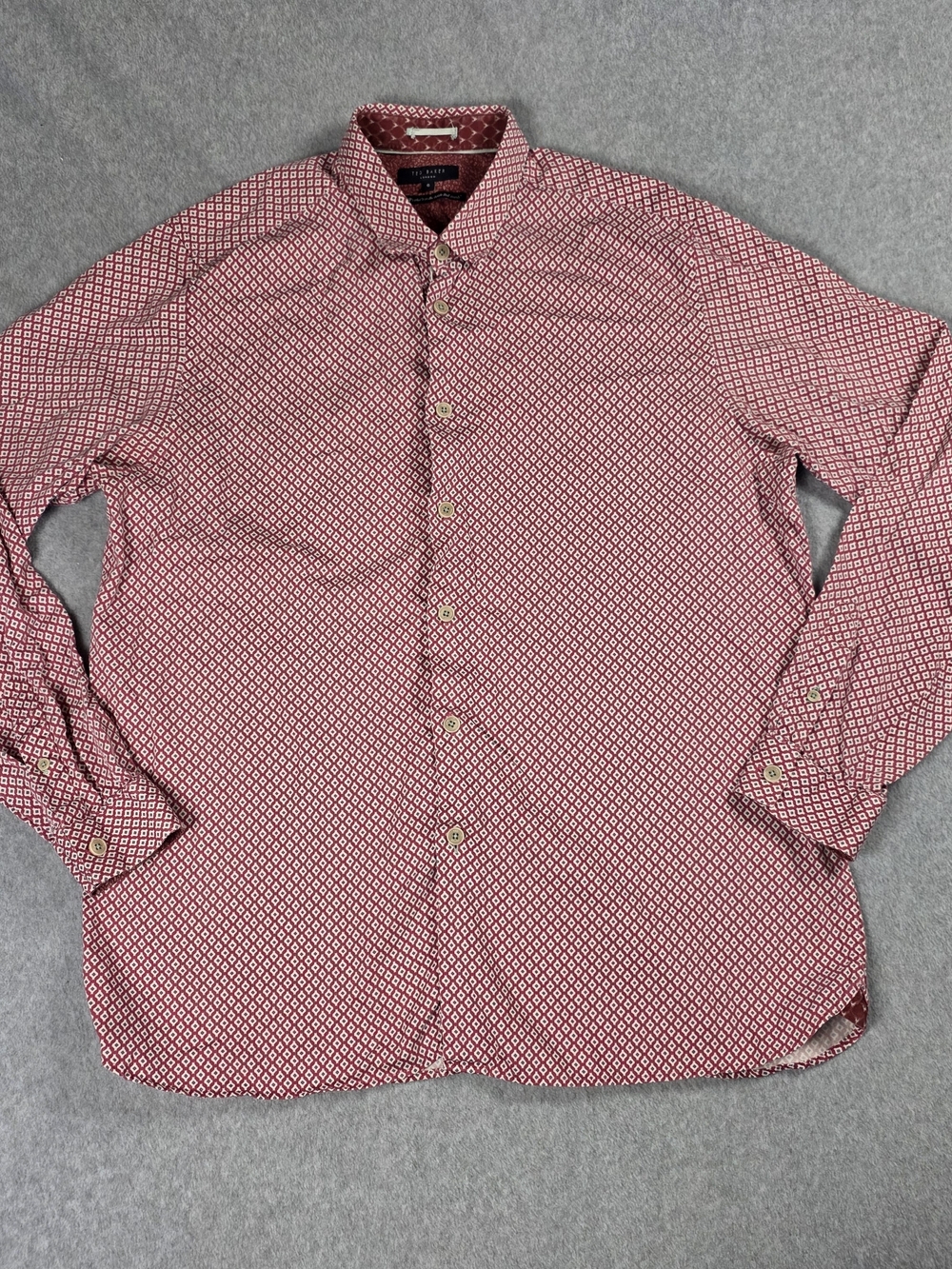 Ted Baker London Red Geometric Button-Down Shirt
